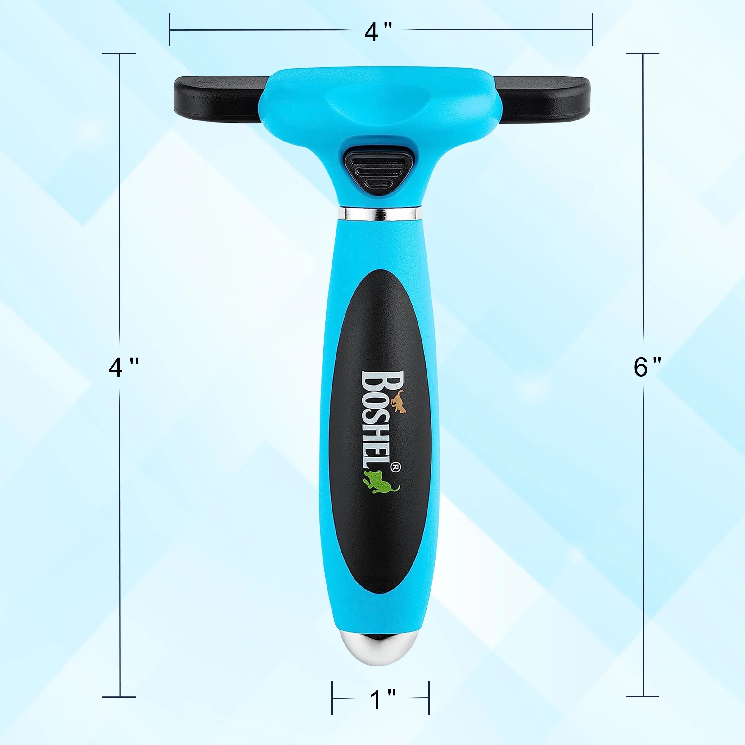 Ergonomic Grooming Brush for Dogs & Cats - Reduces Shedding - Easy Clean Anti-Slip Handle - Deshedding Tool