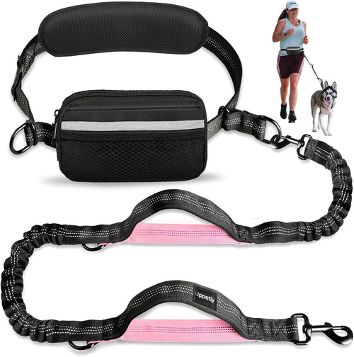 Wag Cabin TrailLoop pink hands-free dog leash with waist belt