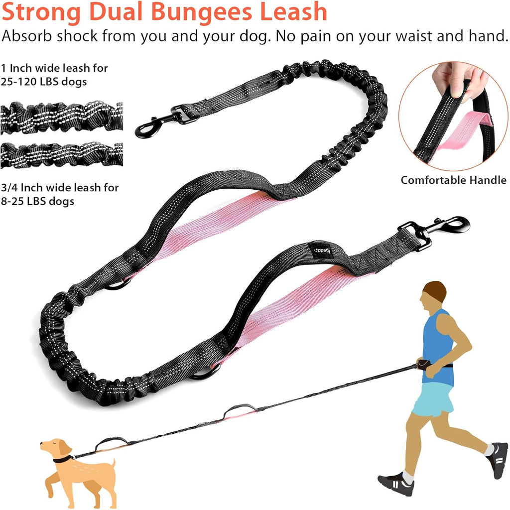Waist belt dog leash for walking hiking and jogging