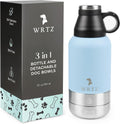 Portable Dog Water Bottle with 2 Removable Water Bowls for Dogs – Leak-Proof Portable Dog Water Bottle - Travel Accessories for Dogs - 32Oz - Blue