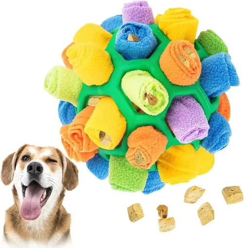 Wag Cabin SniffQuest dog snuffle ball for treat hiding