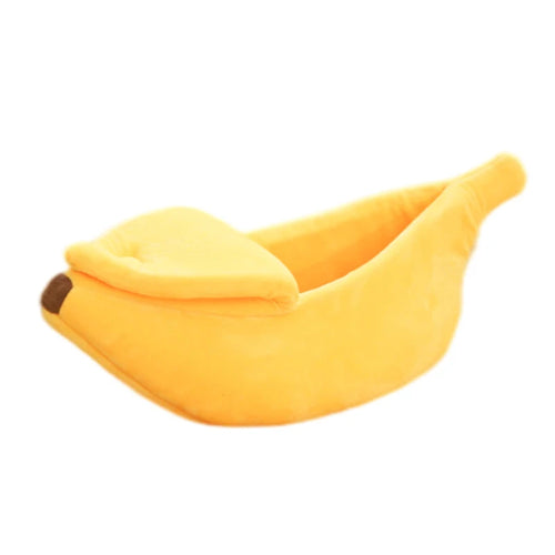 Wag Cabin BananaNap banana-shaped cat bed and cozy hideaway