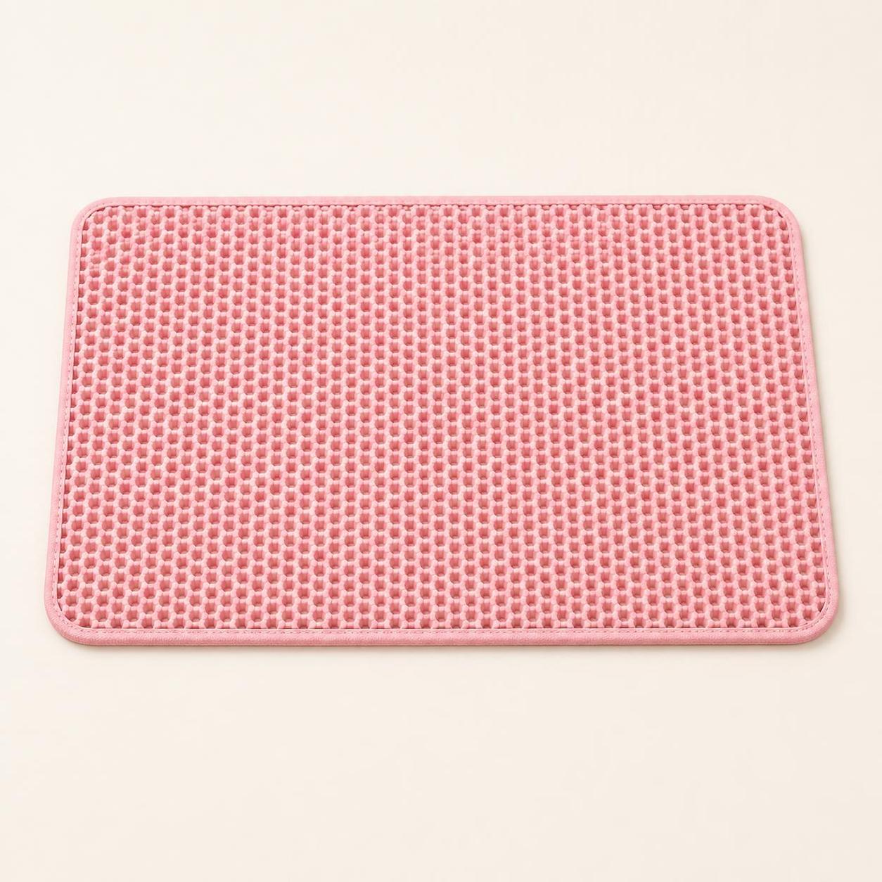 CleanStep pink honeycomb cat litter mat overhead catalog view