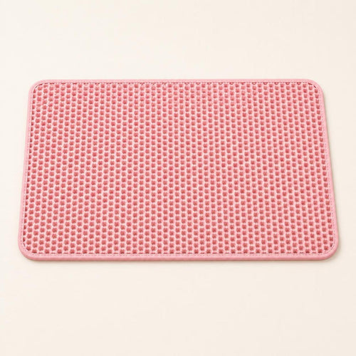 CleanStep pink honeycomb cat litter mat overhead catalog view