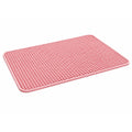 Wag Cabin CleanStep pink honeycomb cat litter mat on white background