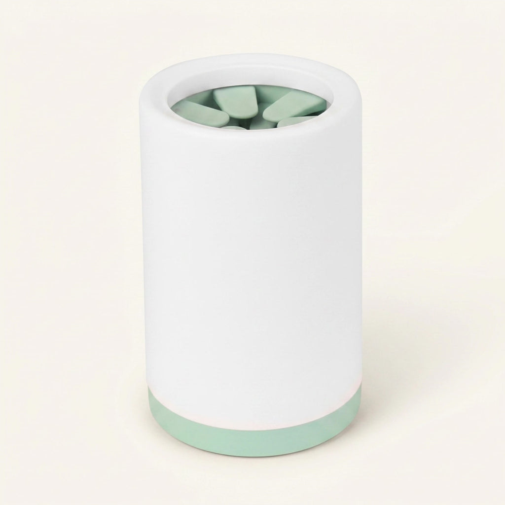 Wag Cabin PawRinse white and mint dog paw cleaner on white background