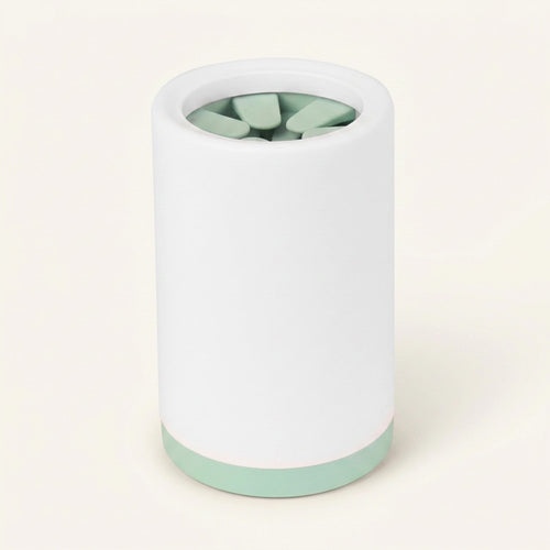 Wag Cabin PawRinse white and mint dog paw cleaner on white background
