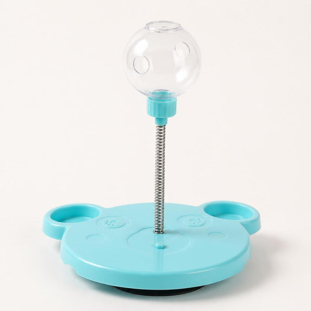 PuzzlePounce treat puzzle toy side view showing spring and globe height