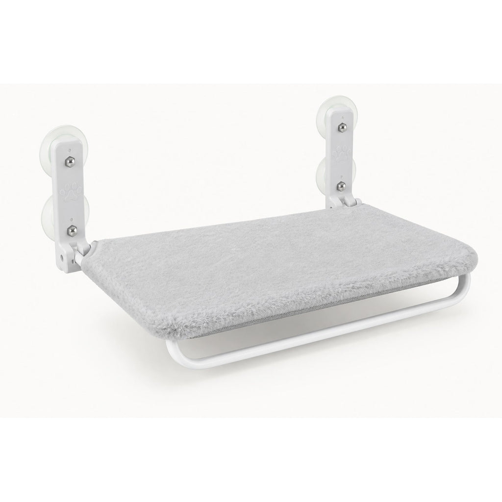 Wag Cabin SunnySeat grey foldable cat window perch on white background