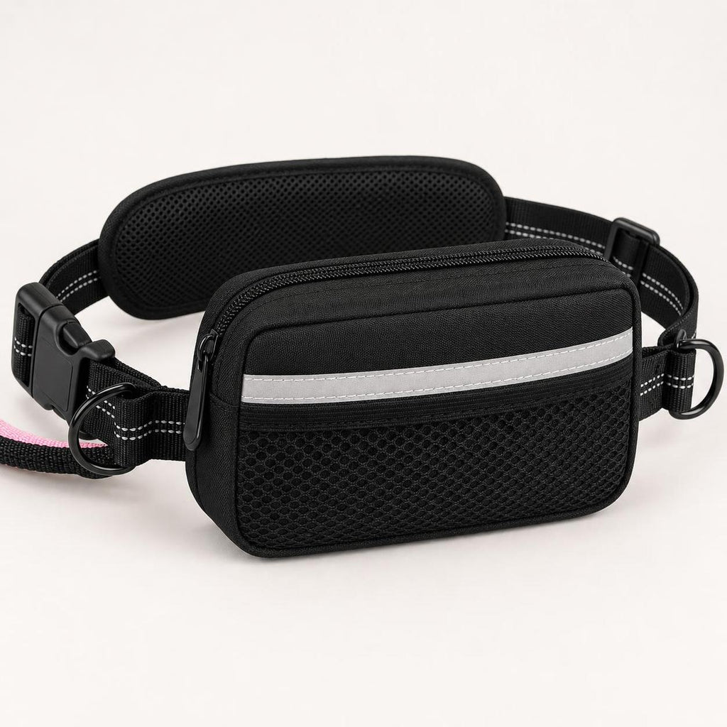 Wag Cabin TrailLoop waist pouch reflective strip and adjustable belt detail