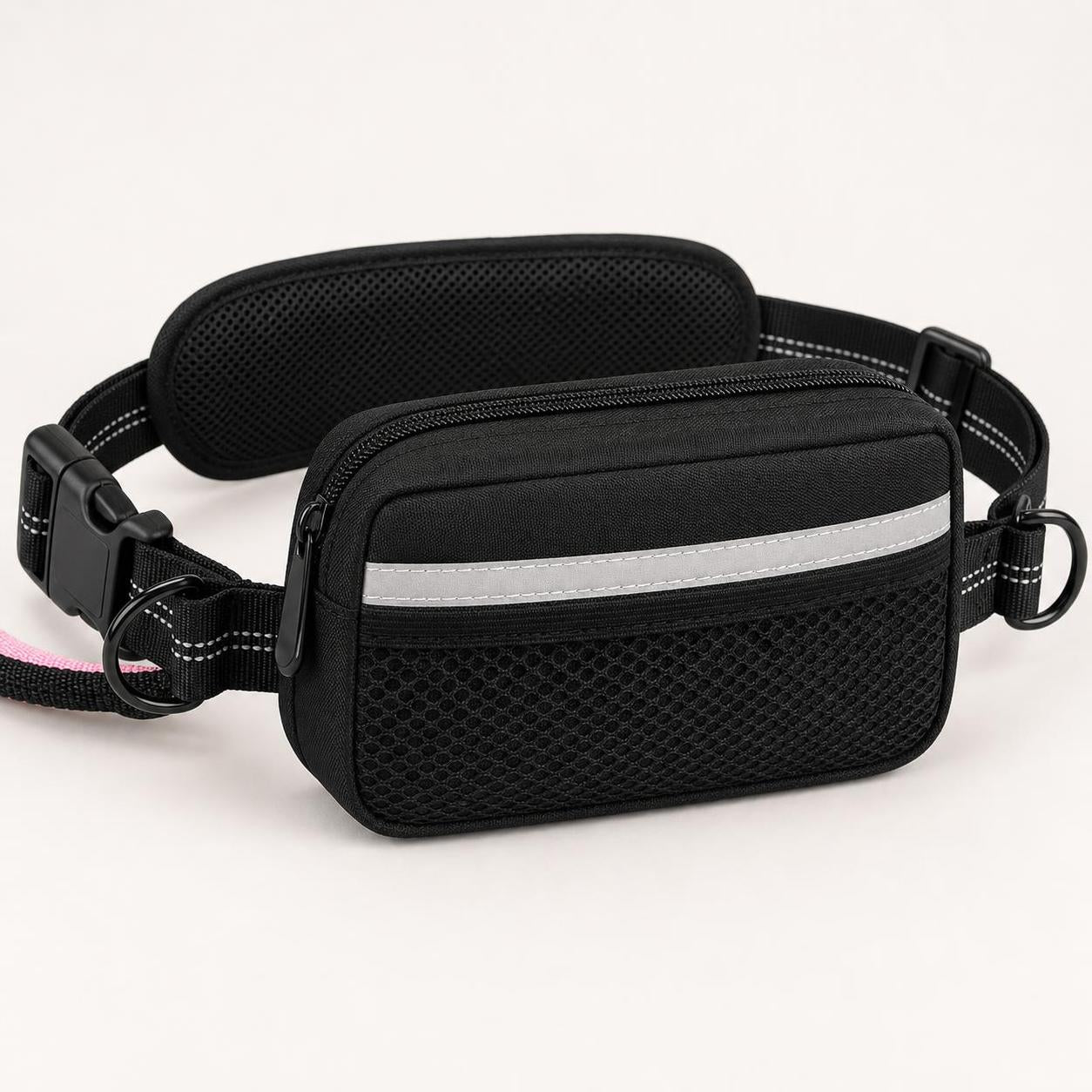 Wag Cabin TrailLoop waist pouch reflective strip and adjustable belt detail