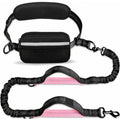 Wag Cabin TrailLoop pink and black hands-free dog leash on white background